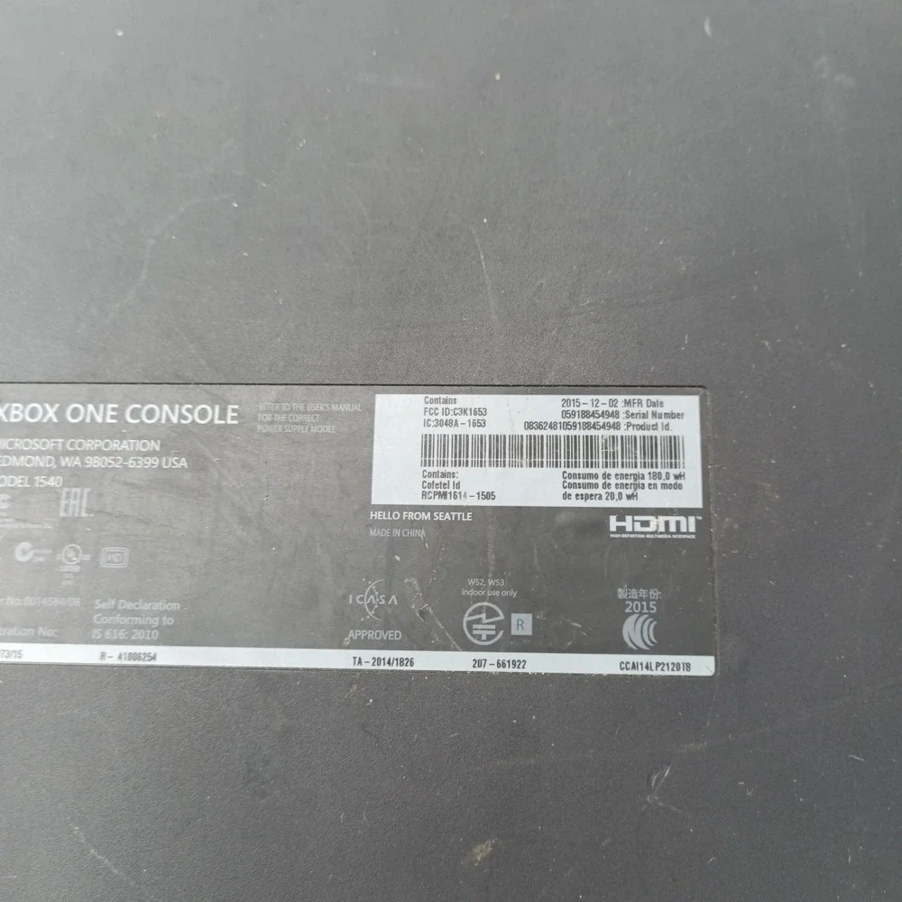 Microsoft Xbox One Console Model 1540 Black Video Game System Tested #3